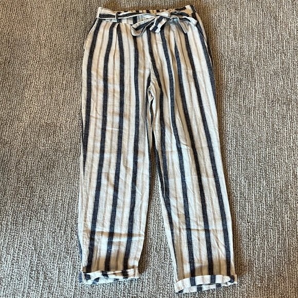 Striped Linen blend pants. Size M - Picture 3 of 5